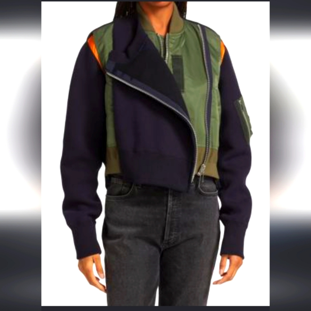 Mixed layer bomber jacket size small